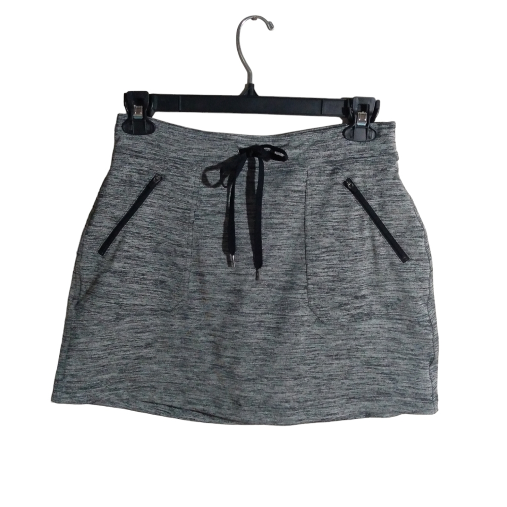 Tek Gear Dry Tek Space Dye Pull On Skort Black/Gray Womens Medium EUC